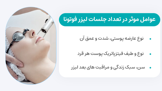 عوامل موثر بر تعداد جلسات لیزر فوتونا